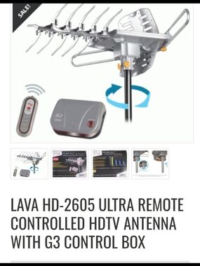 LAVA HD-2605 Remote-Controlled HDTV Antenna in Gray
